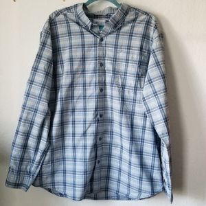 Columbia Sportswear Company Blue Plaid Long Sleeved Shirt Size XL